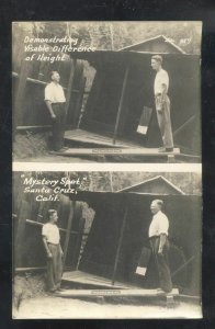 RPPC SANTA CRUZ CALIFORNIA THE MYSTERY SPOT MEN IN HOUSE REAL PHOTO POSTCARD