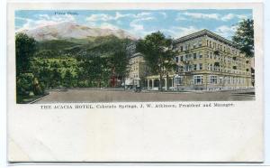 Acacia Hotel Pikes Peak Colorado Springs CO 1930s postcard