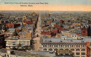 Bird's Eye View of Gratiot Avenue And East Side - Detroit, Michigan MI