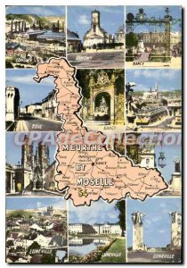 Modern Postcard Meurthe And Moselle tourist map