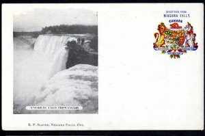 Ontario Greetings from NIAGARA FALLS Patriotic American Falls from Canada Und/B