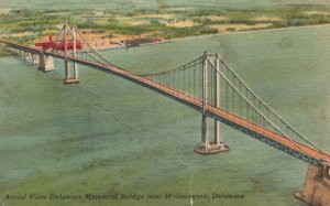 Vintage Postcard 1952 Memorial Bridge Near Wilmington DE Delaware Del Mar Agency