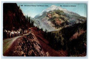 c1910 Silverton-Ouray Toll Road, Mt Abrams in Distance Colorado CO Postcard