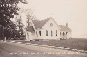 Maine Castine Chapel Of Our Lady Of Holy Hope Church Real Photo RPPC
