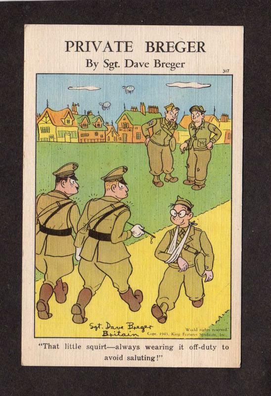 Comic Postcard Card Private Dave Breger Sgt 1943 Military Britain UK