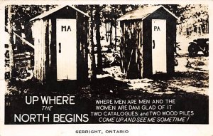 Outhouses Post Card Sebright, Ontario, Canada 1949