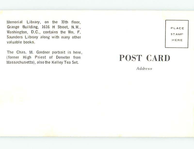 Unused Pre-1980 GRANGE BUILDING LIBRARY Washington DC d6014
