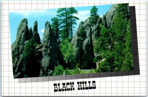 Postcard - Needle's Eye Tunnel, Needles Highway, Black Hills - South Dakota