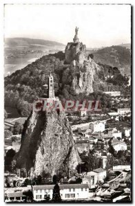 Old Postcard Le Puy Les Rochers Saint Michel Corneille and the Statue of Our ...