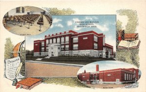 F39/ Greenfield Ohio Postcard 1924 3View McClain High School Interior 2