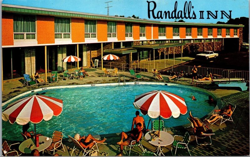 Vtg Southbend Indiana IN Randall's Inn Motel Swimming Pool 1960s View Postcard