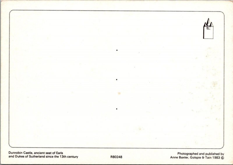 Scotland Postcard - Dunrobin Castle, Sutherland RR16144