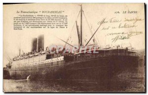 Old Postcard Boat Ship The Transatlantic Rochambeau