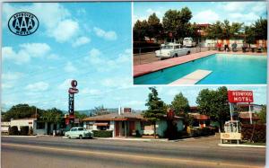 SANTA ROSA, CA California  REDWOOD MOTEL   c1950s Car  Roadside Postcard