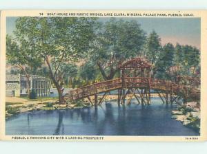 Linen BOATHOUSE AND BRIDGE Pueblo Colorado CO H8708