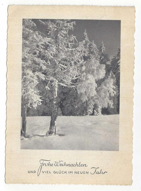 Germany Frohe Weihnachten Gluck im neuen Jahr 1954 Postcard