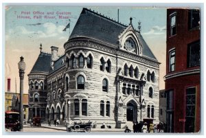 1916 Post Office And Custom House Fall River Massachusetts MA Antique Postcard