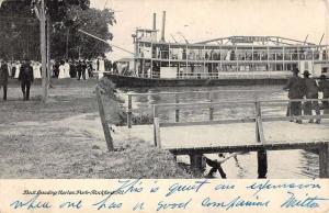 Rockford Illinois Harlem Park Boat Landing Antique Postcard K77086