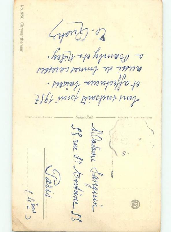 Very Old Foreign Postcard BEAUTIFUL FLOWERS SCENE AA4203