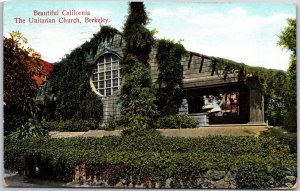 1908 Berkeley CA-California, The Unitarian Church, Lush Greenery Style, Postcard