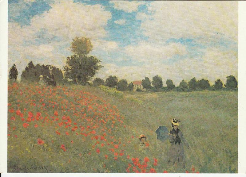 POPPIES CLAUDE MONET art postcard