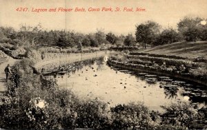 Minnesota St Paul Como Park Lagoon and Flower Beds