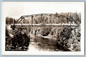 Pigeon River MN Postcard RPPC Photo Pigeon River Bridge International Boundary