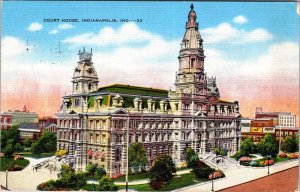 Postcard COURT HOUSE SCENE Indianapolis Indiana IN AM5152