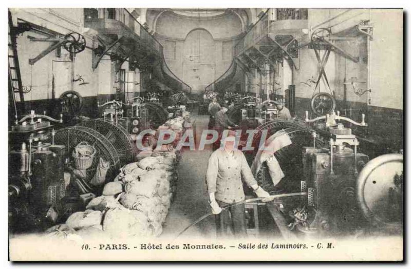 Old Postcard Paris Hotel Des coins Salle Des Laminator