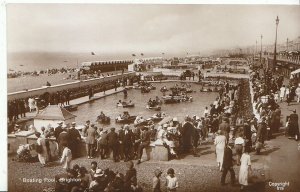 Sussex Postcard - Boating Pool - Brighton - Real Photograph   A9164