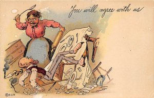 You will agree with us Womans Rights to Vote Suffragette Vintage Postcard Unused