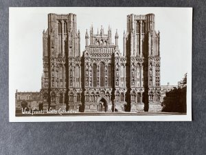 West Front Wells Cathedral UK Litho Postcard H1354084720