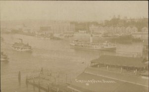 Sydney Australia Boats, Ships Circular Quay c1910 Real Photo Postcard