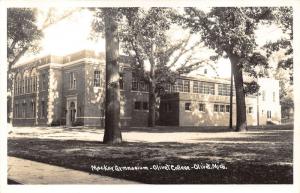 Olivet Michigan~Mackay Gymnasium @ Olivet College~1940s Real Photo Postcard~RPPC