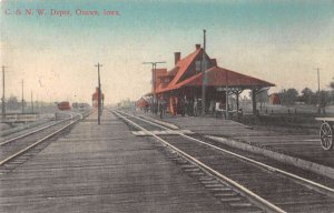 Onawa Iowa Train Station Vintage Postcard AA30980