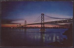 San Francisco Oakland Bay Bridge,CA Postcard BIN