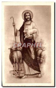 Postcard Old Jesus christ Sheep