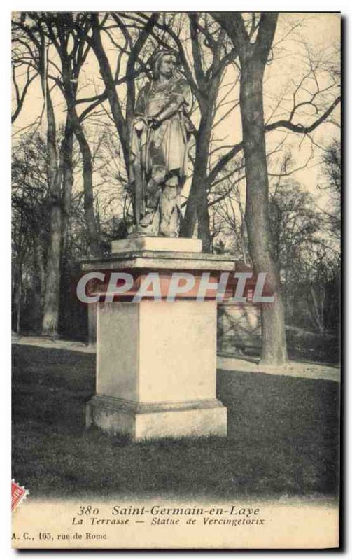 Postcard Old Saint Germain Laye el statue Terrace Vercingetorix