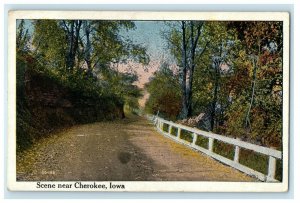 c1940s Road and Trees Scene Near Cherokee Iowa IA Posted Vintage Postcard