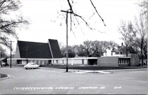 Real Photo Postcard Congregational church in Spencer, Iowa