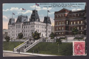Postcard, CANADA, Montreal, City Hall and Court House from Craig St.