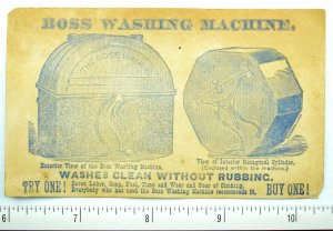 The Boss Washer, Washing Machine, Actress Roosevelt, St. Louis Trade Card F59