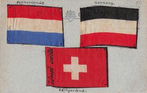 A93/ Foreign Postcard Waverley Hotel Edinburgh SILK Flags Germany Netherlands