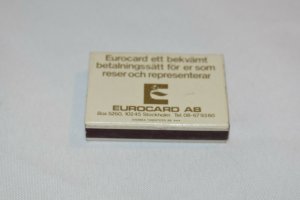 Eurocard AB Stockholm Sweden Advertising Matchbox