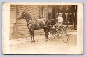 J99/ Steubenville Ohio RPPC Postcard c1910 Horse-Drawn Wagon  226