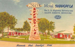 Saint Joseph Missouri Motel Shangri La Vintage Postcard AA63487