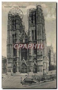 Old Postcard Brussels Eglise Ste Gudule