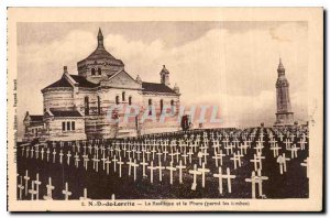 Old Postcard Lady of Loretto Basilica and the Lighthouse