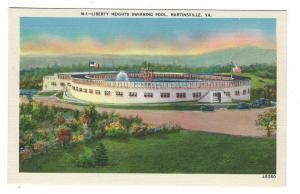 Vintage USA Postcard - Liberty Heights Swimming Pool, Martinsville, VA - (QQ153)