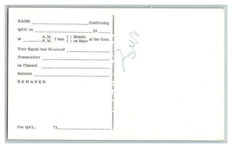 QSL Radio Card From Abilene Kansas KGI 8933